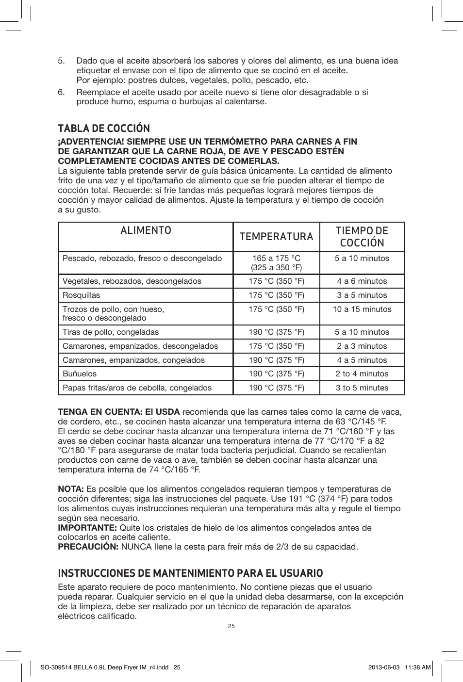 BELLA 13691 0.9L Deep Fryer User Manual | Page 27 / 36