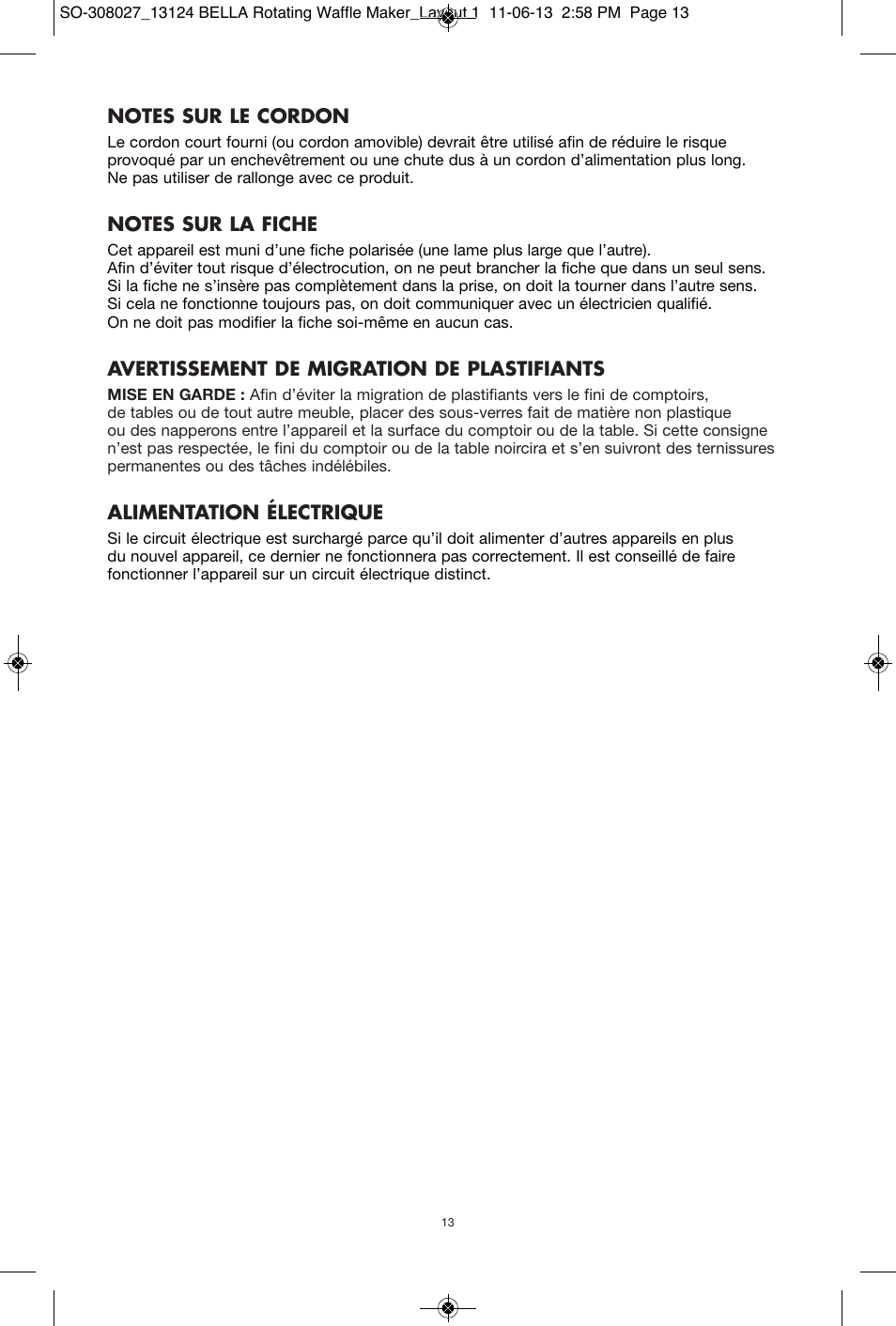 BELLA 13124 Rotating Waffle Maker User Manual | Page 13 / 32