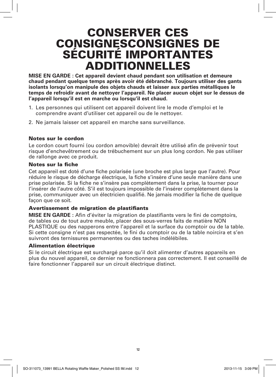 BELLA 13991 Rotating Waffle Maker User Manual | Page 14 / 32