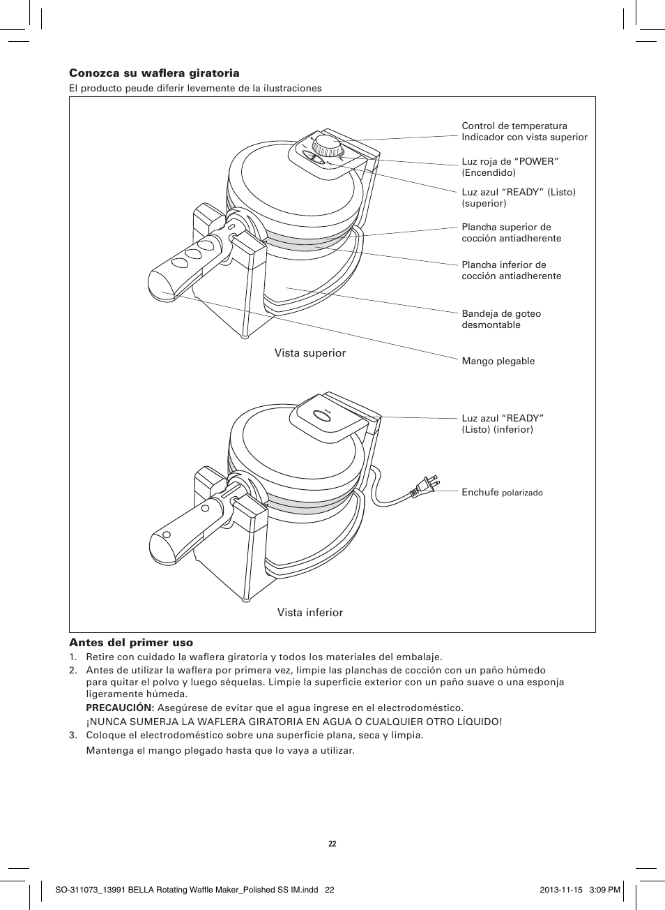 BELLA 13991 Rotating Waffle Maker User Manual | Page 24 / 32