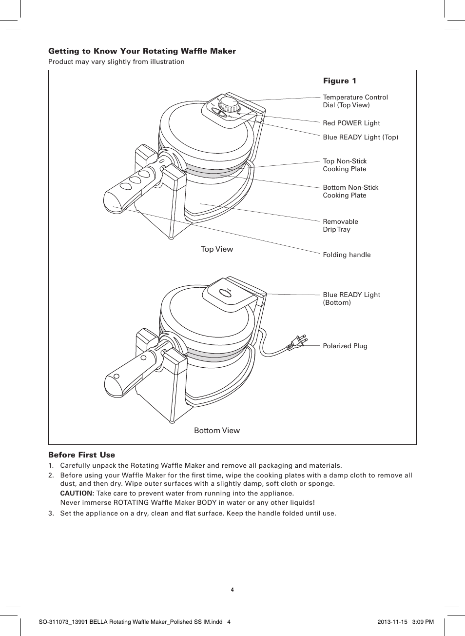 BELLA 13991 Rotating Waffle Maker User Manual | Page 6 / 32