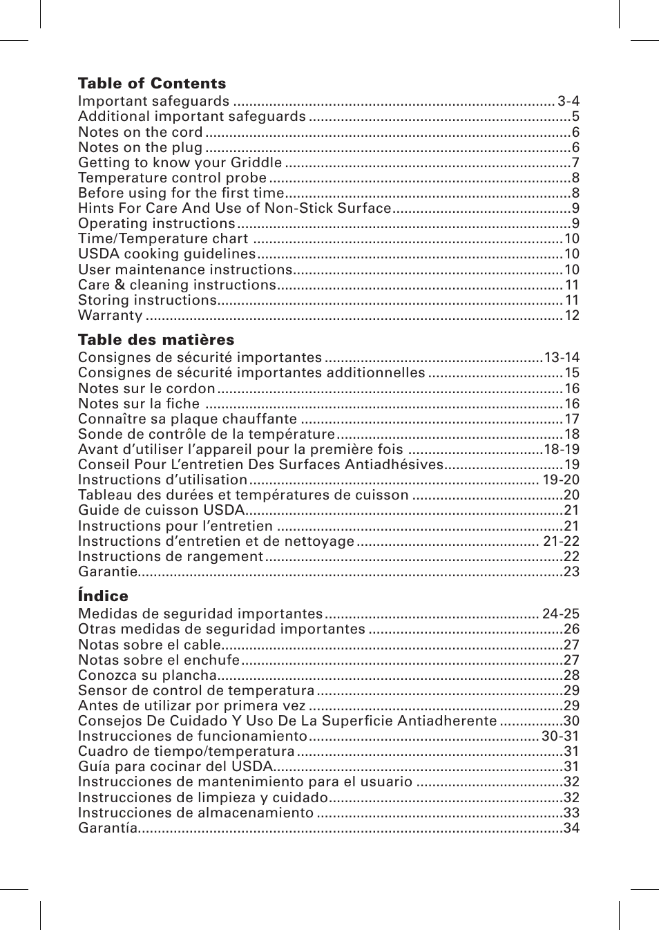 BELLA 13057 10 x 18 Griddle User Manual | Page 2 / 36