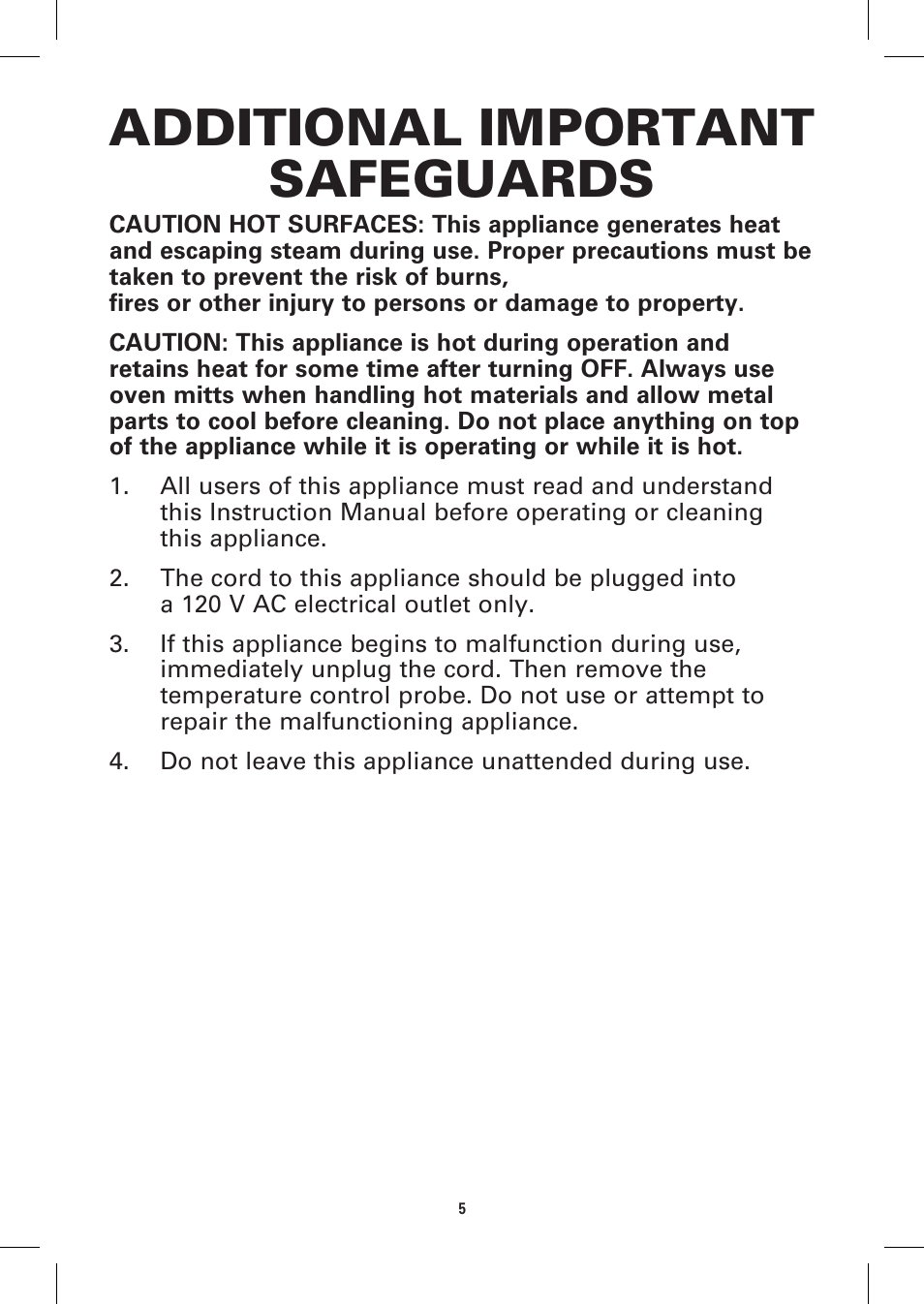 Additional important safeguards | BELLA 13057 10 x 18 Griddle User Manual | Page 5 / 36