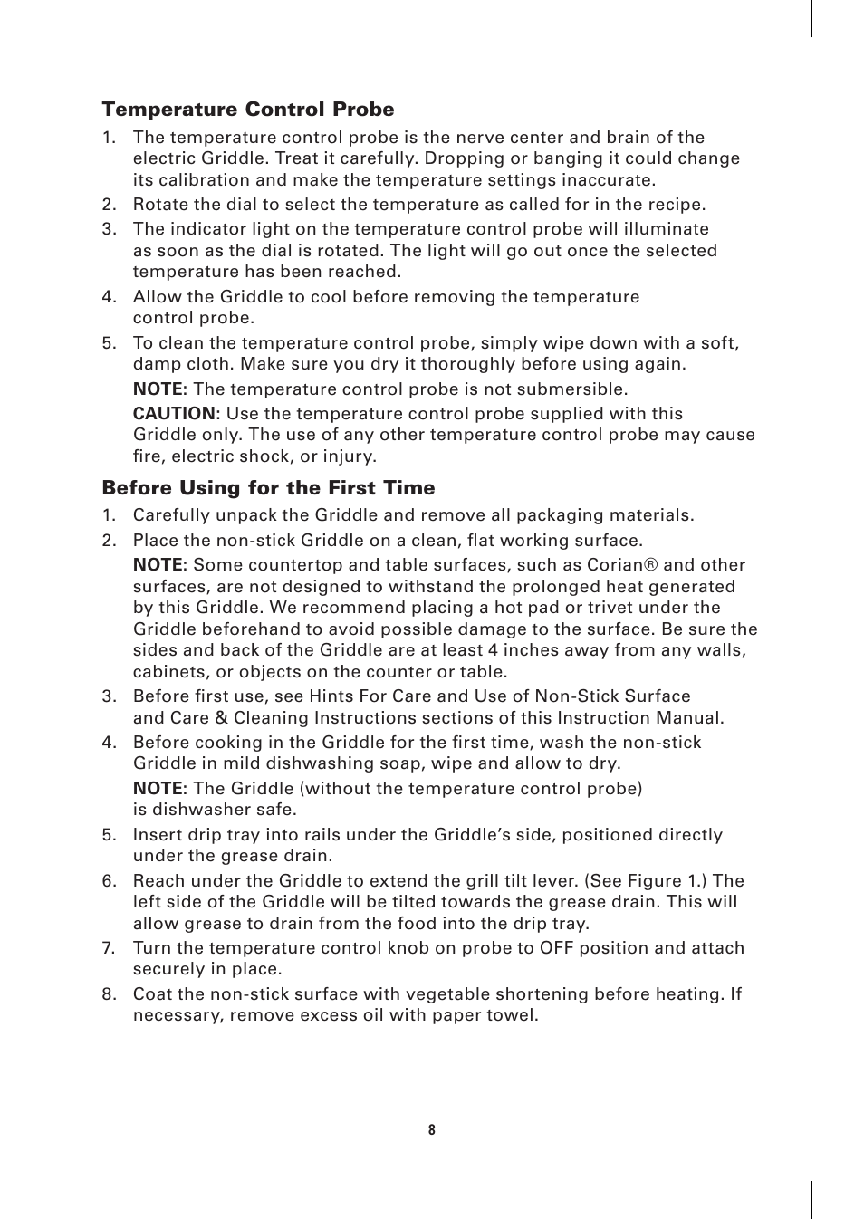 BELLA 13057 10 x 18 Griddle User Manual | Page 8 / 36