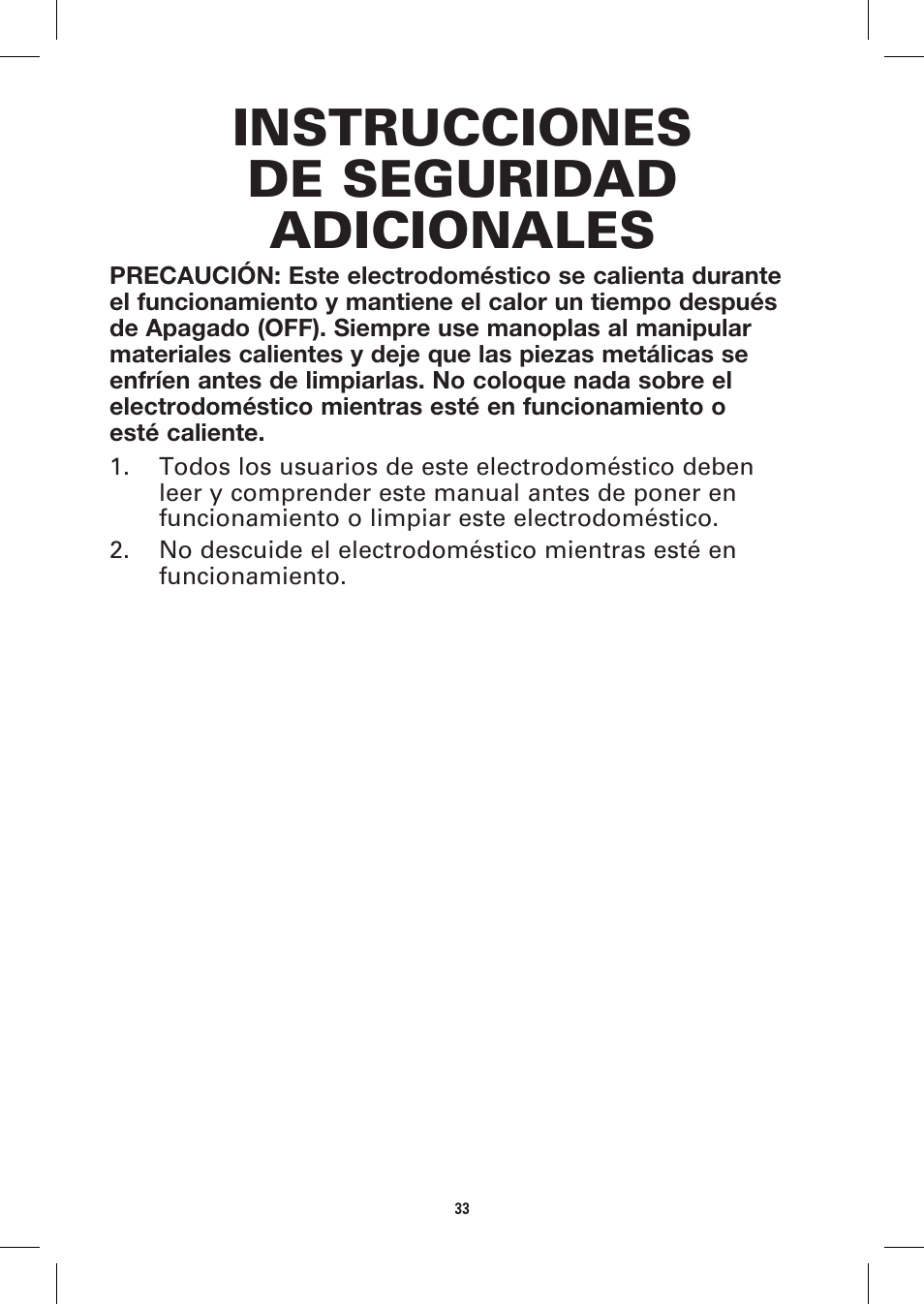 Instrucciones de seguridad adicionales | BELLA 13944 Panini Maker User Manual | Page 35 / 50