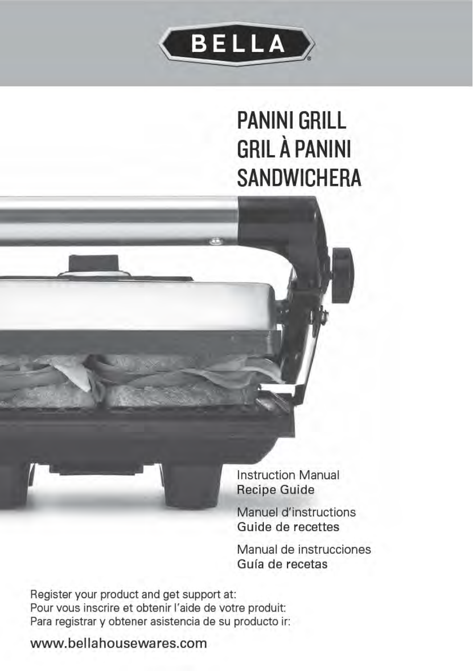 BELLA 13267 Panini Maker User Manual | 28 pages