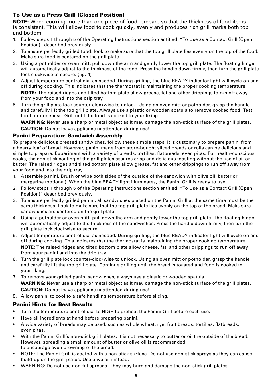 BELLA 13267 Panini Maker User Manual | Page 8 / 28