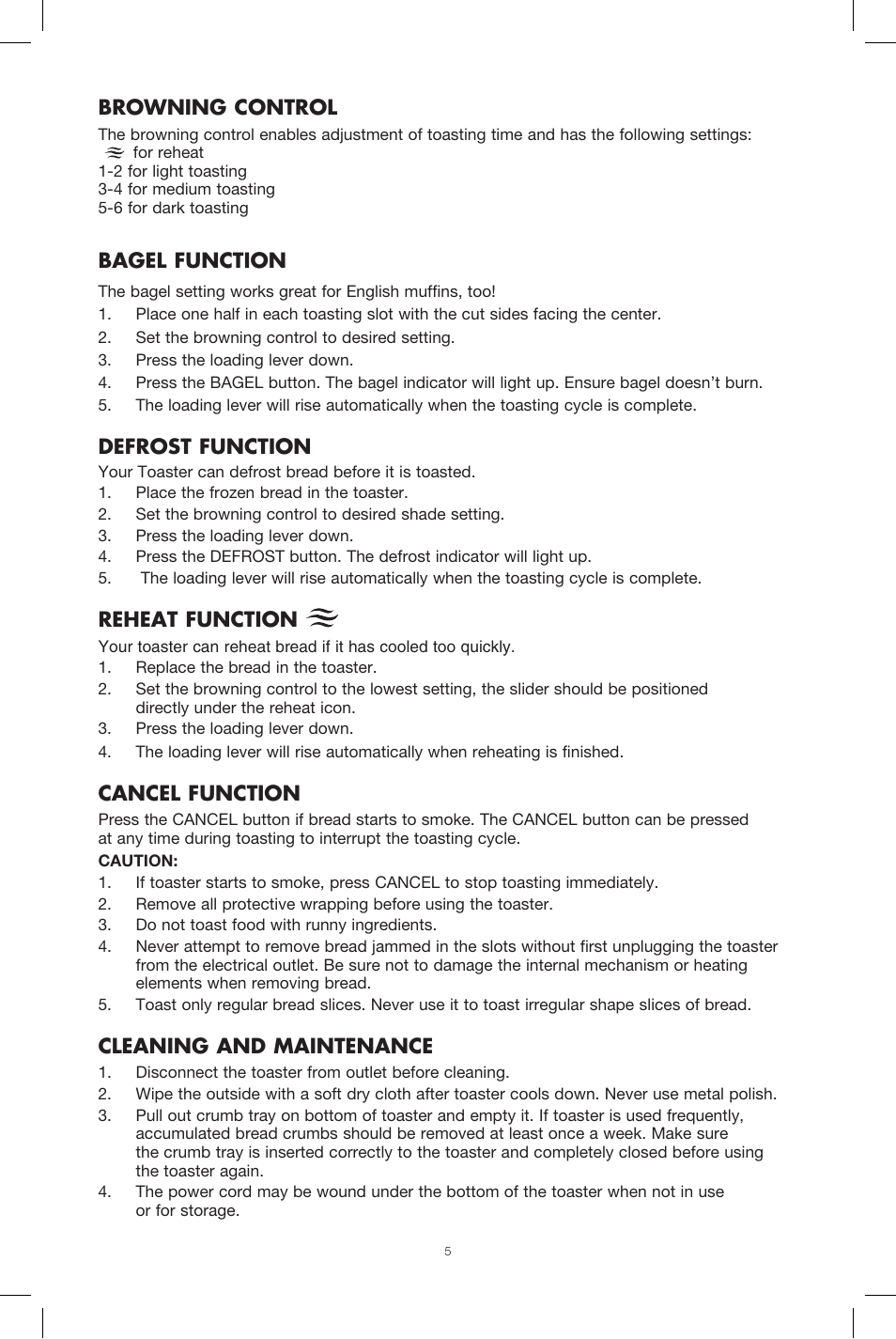 BELLA 13780 Diamonds Collection 2-Slice Toaster User Manual | Page 6 / 18