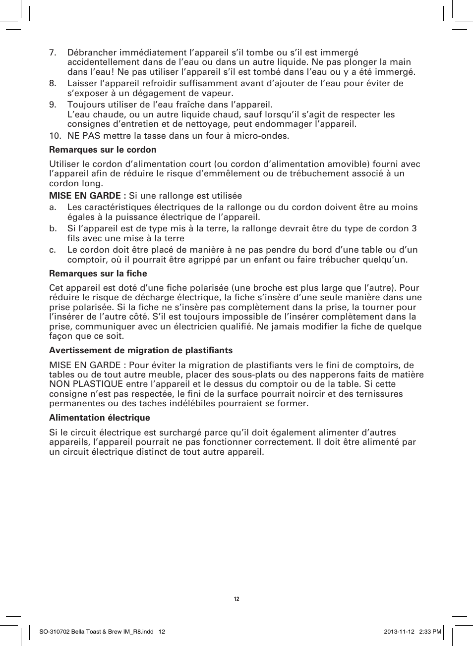 BELLA 14081 Toast and Brew Breakfast Station User Manual | Page 14 / 28