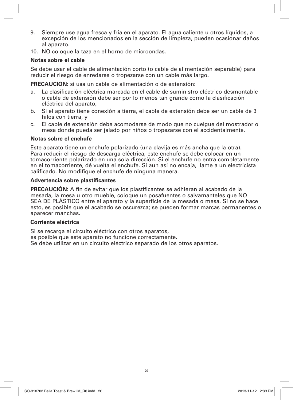 BELLA 14081 Toast and Brew Breakfast Station User Manual | Page 22 / 28