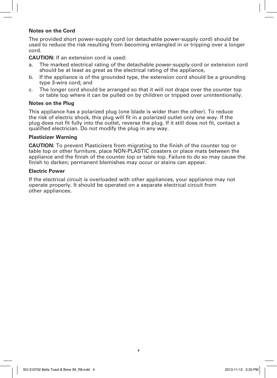 BELLA 14023 Toast and Brew Breakfast Station User Manual | Page 6 / 28