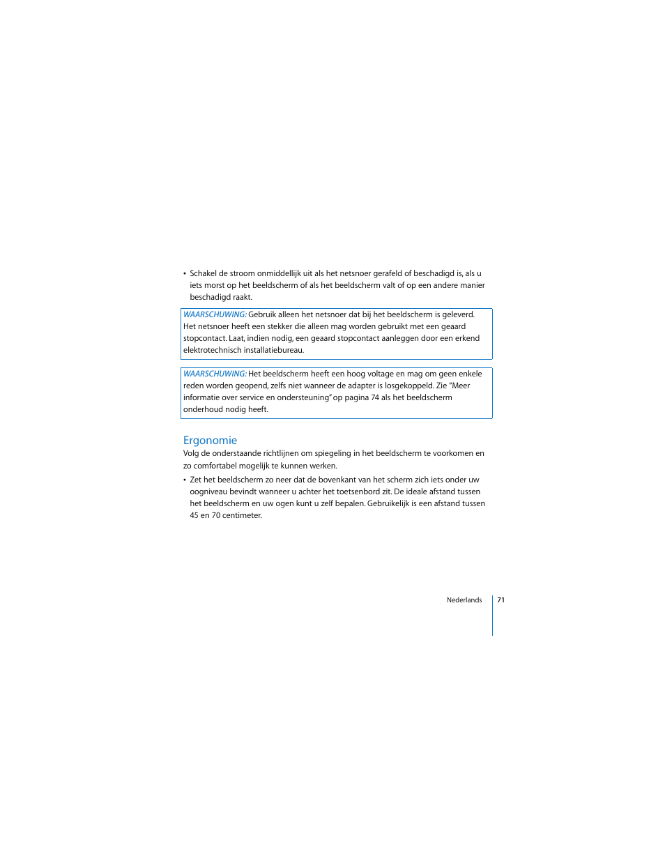 Ergonomie | Apple LED Cinema Display (2008) User Manual | Page 71 / 122