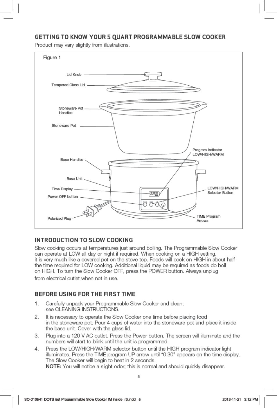 BELLA 13963 Dots Collection 5QT Programmable Slow Cooker User Manual | Page 6 / 37