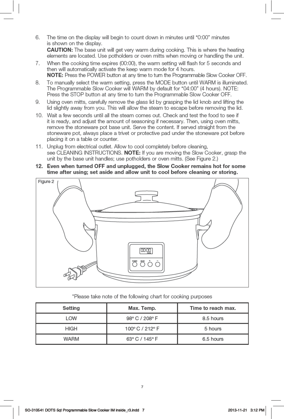 BELLA 13963 Dots Collection 5QT Programmable Slow Cooker User Manual | Page 8 / 37
