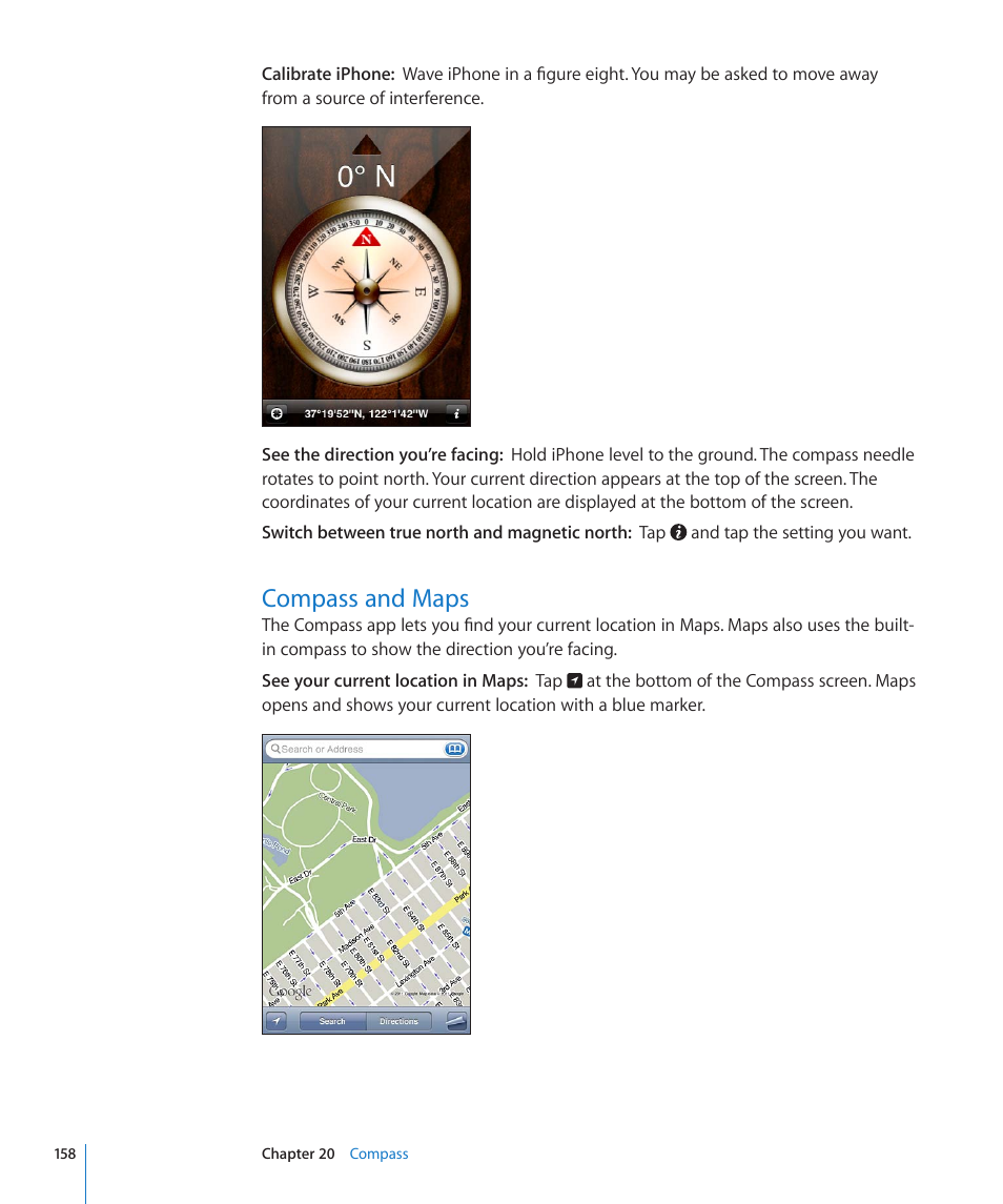 Compass and maps, 158 compass and maps | Apple iPhone 4G User Manual | Page 158 / 274