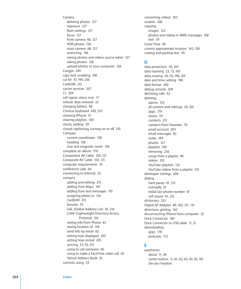 Apple iPhone 4G User Manual | Page 264 / 274