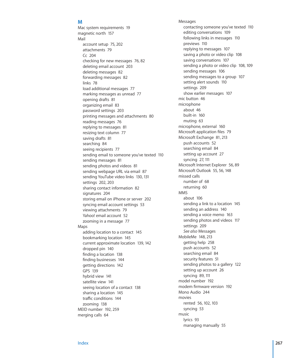 Apple iPhone 4G User Manual | Page 267 / 274