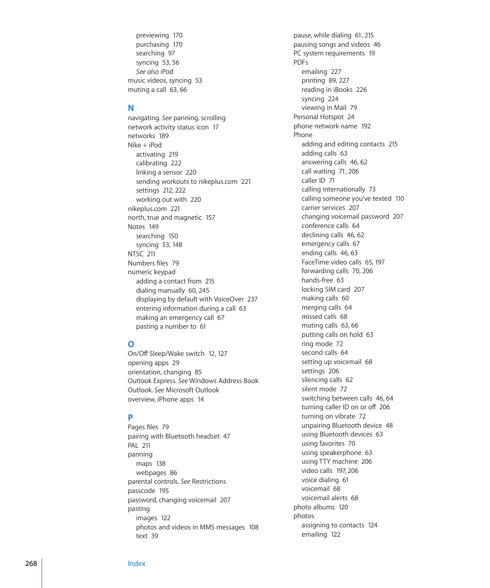 Apple iPhone 4G User Manual | Page 268 / 274