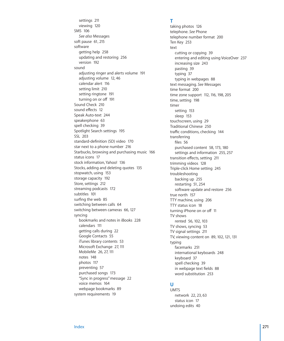 Apple iPhone 4G User Manual | Page 271 / 274