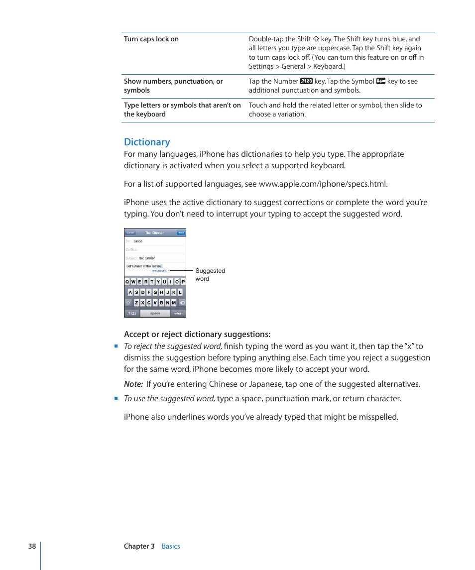 Dictionary | Apple iPhone 4G User Manual | Page 38 / 274