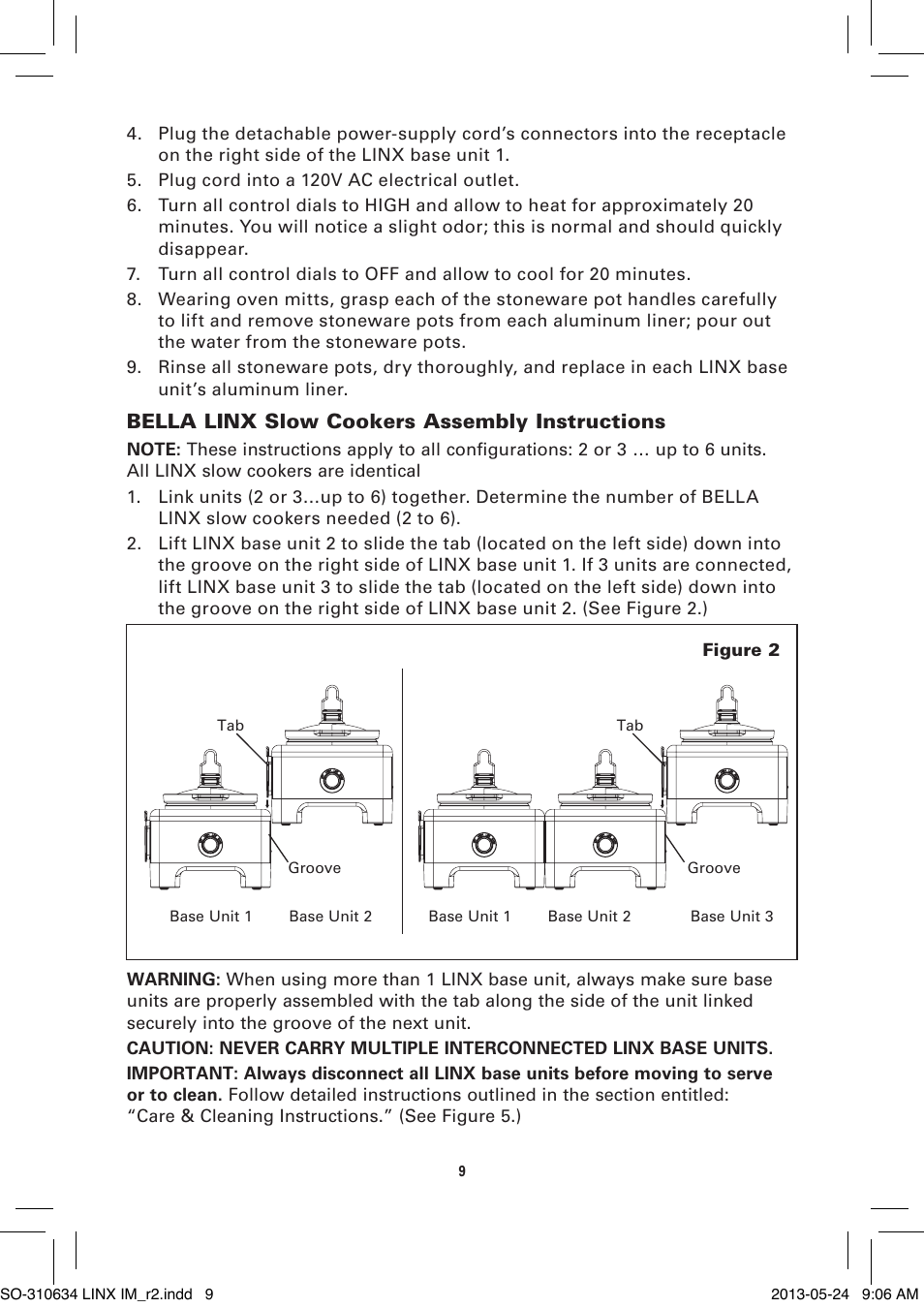Bella linx slow cookers assembly instructions | BELLA 14012 1 x 2.5 QT Linkable Slow Cooker System User Manual | Page 11 / 54