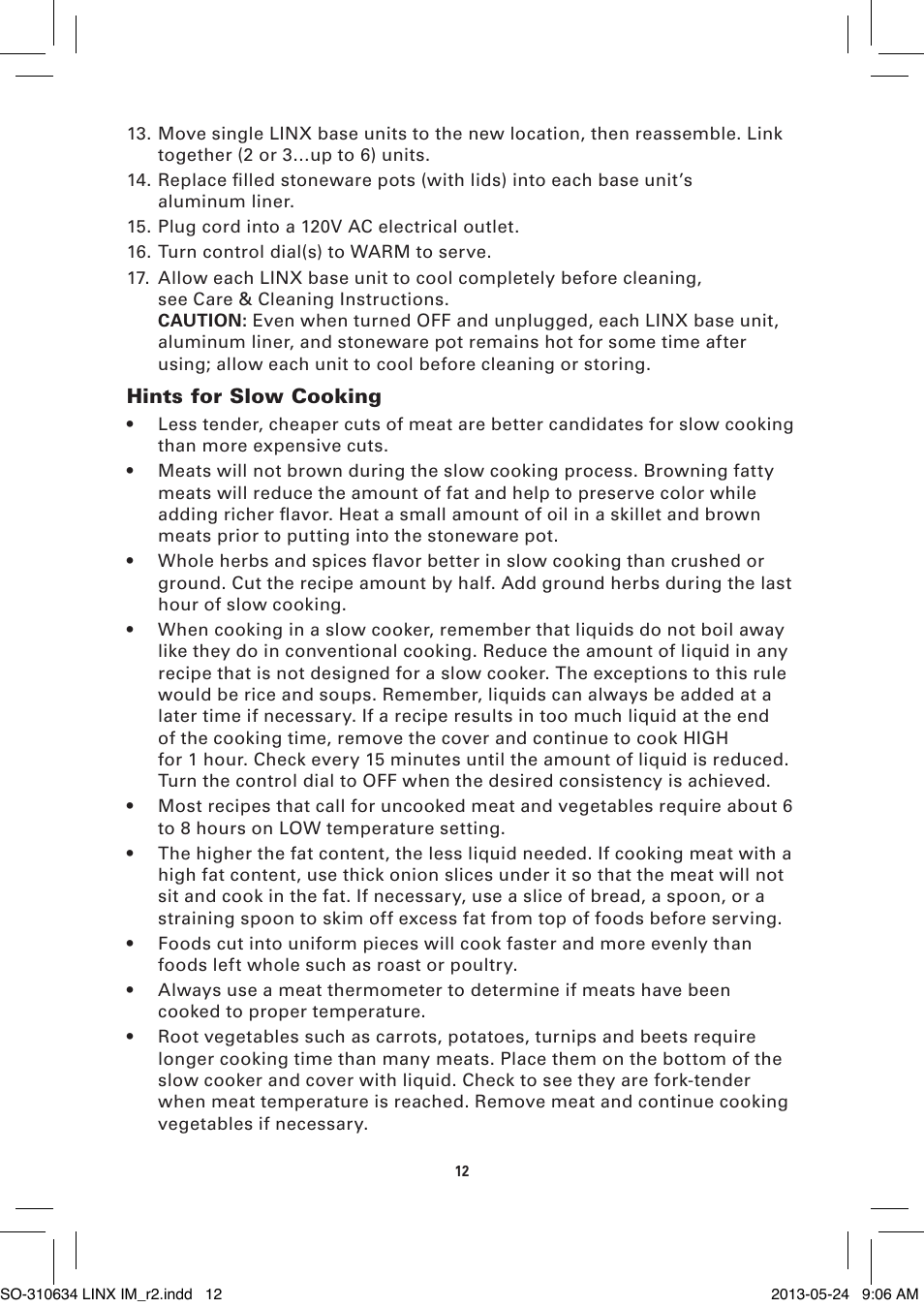 BELLA 14012 1 x 2.5 QT Linkable Slow Cooker System User Manual | Page 14 / 54