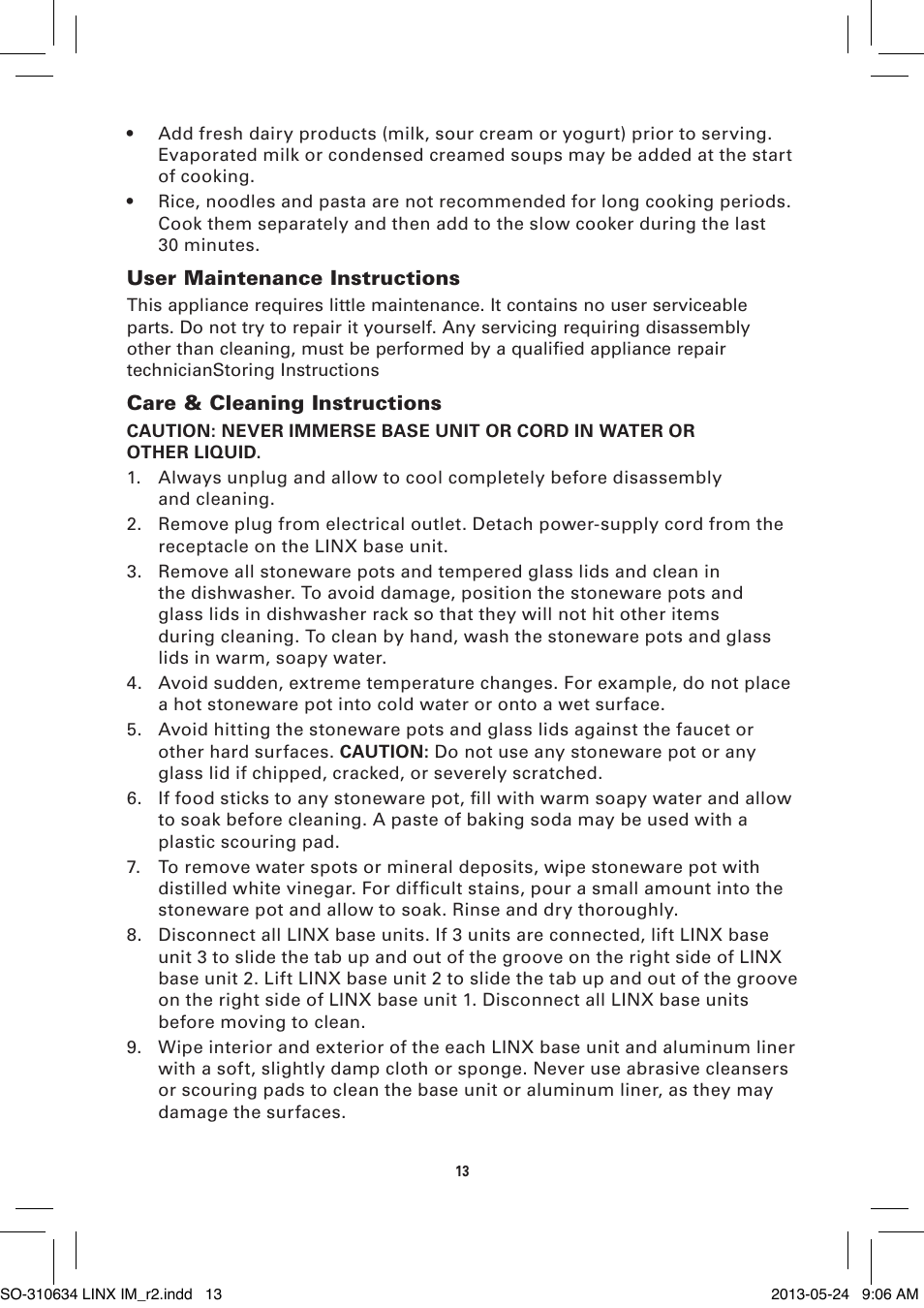 BELLA 14012 1 x 2.5 QT Linkable Slow Cooker System User Manual | Page 15 / 54