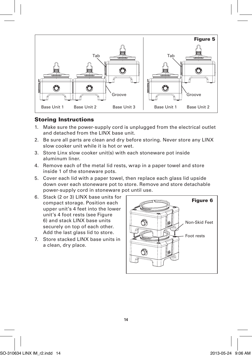 Storing instructions | BELLA 14012 1 x 2.5 QT Linkable Slow Cooker System User Manual | Page 16 / 54