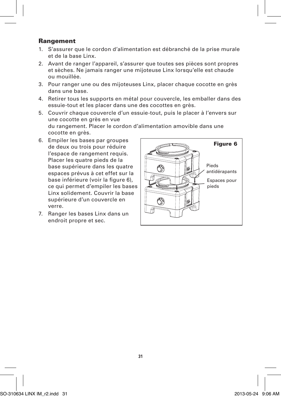 Rangement | BELLA 14012 1 x 2.5 QT Linkable Slow Cooker System User Manual | Page 33 / 54