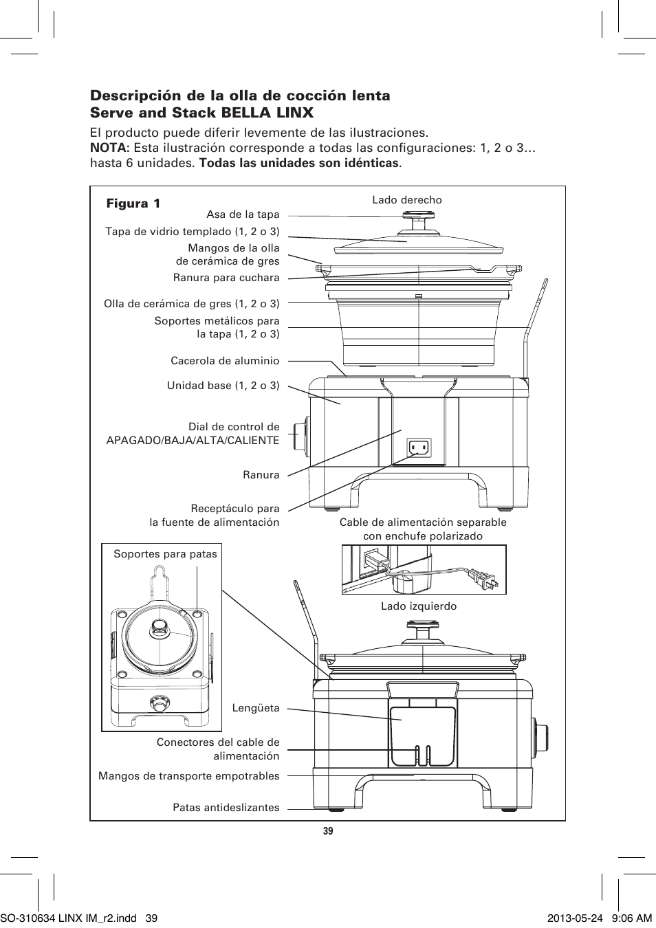 BELLA 14012 1 x 2.5 QT Linkable Slow Cooker System User Manual | Page 41 / 54