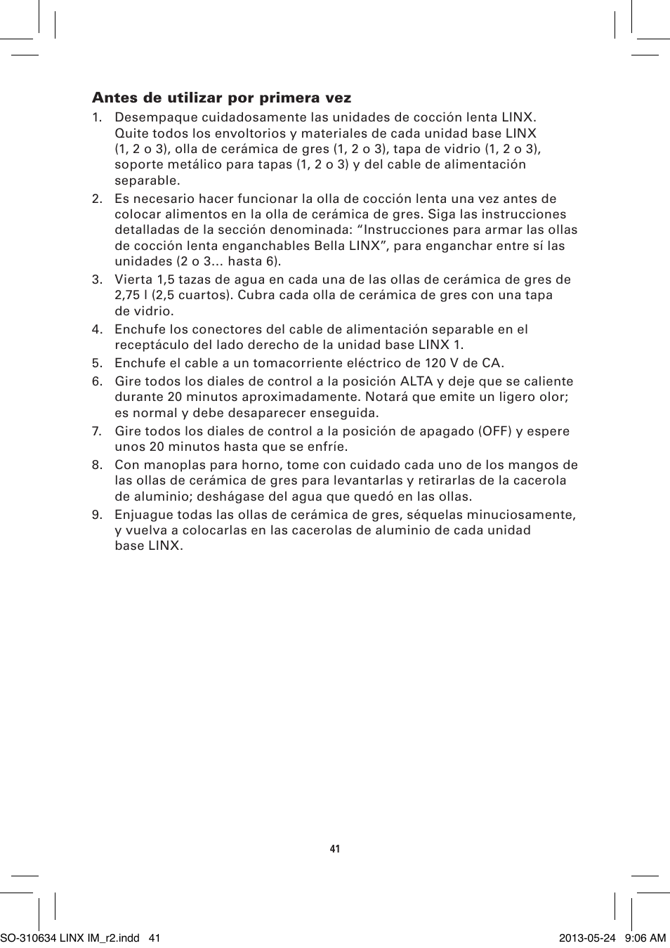 BELLA 14012 1 x 2.5 QT Linkable Slow Cooker System User Manual | Page 43 / 54