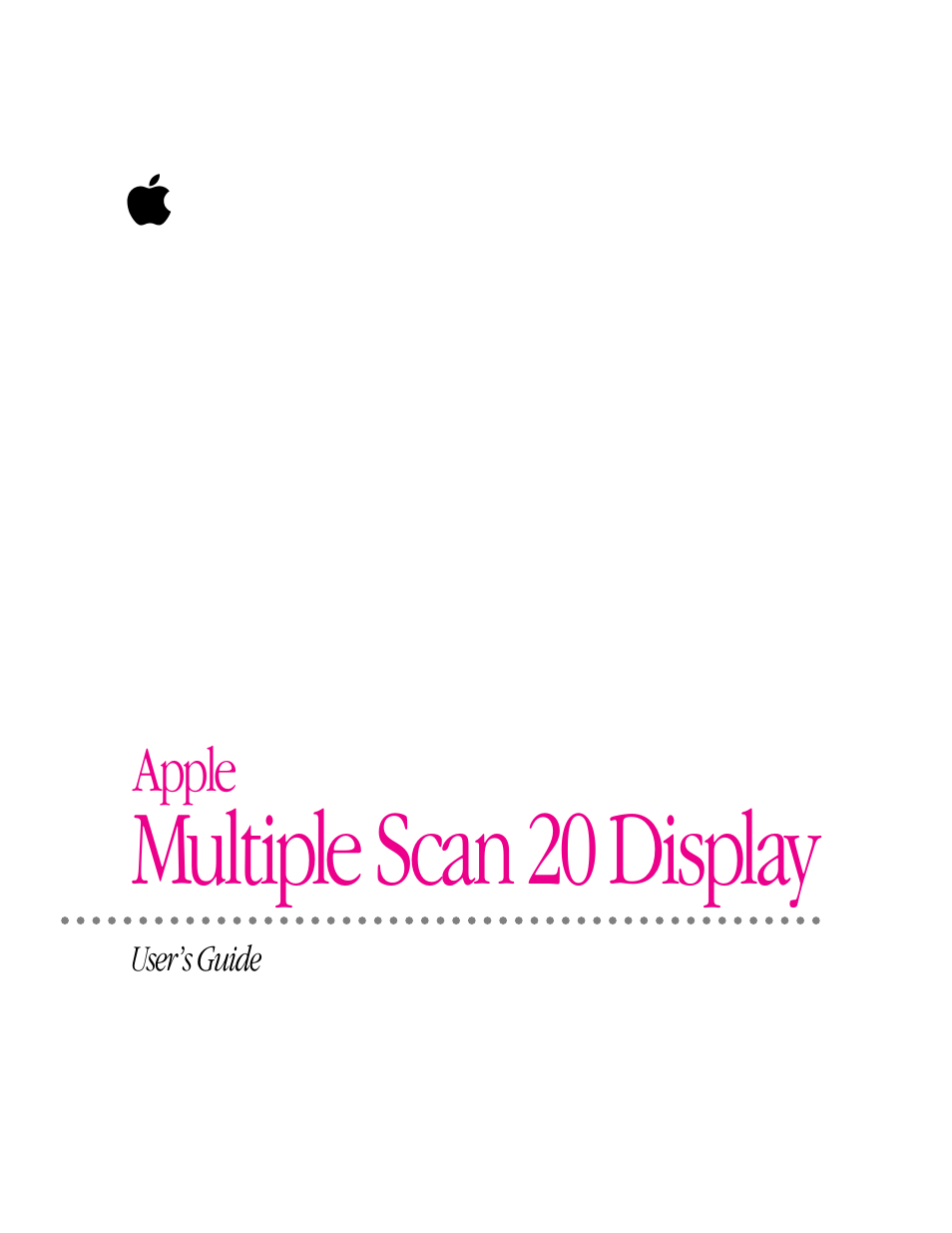Apple Multiple Scan 20 Display User Manual | 55 pages