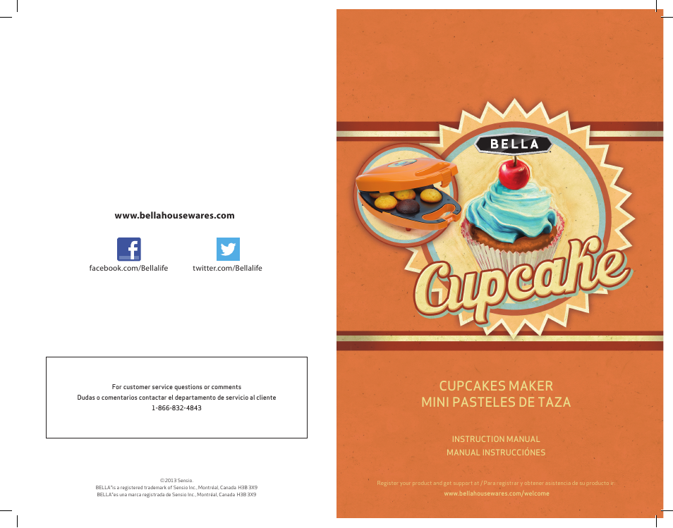 BELLA 13823 Mini Cupcake Maker Tin Box Set User Manual | 43 pages
