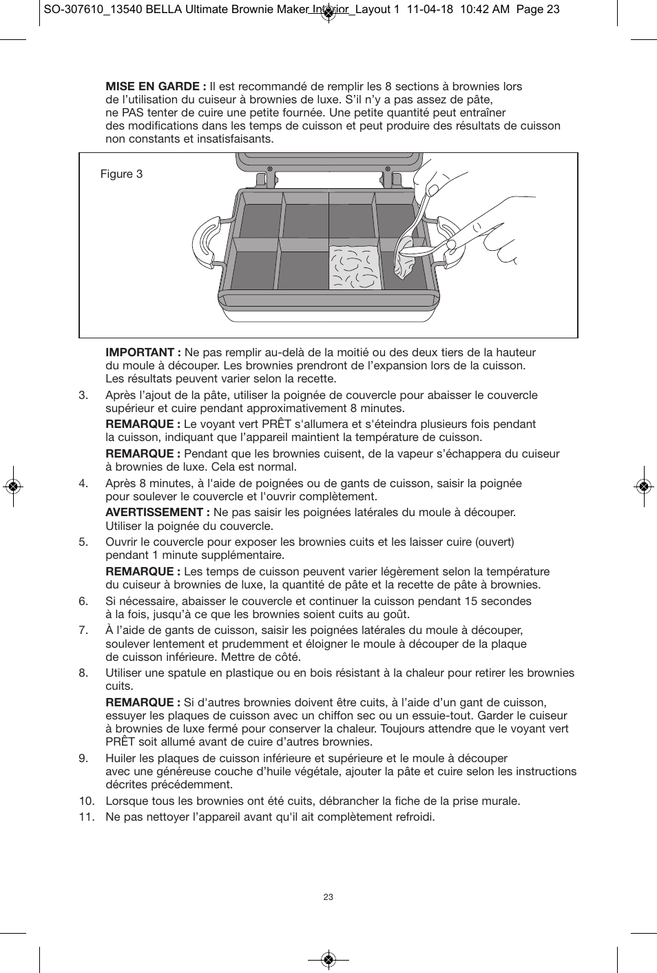 BELLA 13540 Ultimate Brownie Maker User Manual | Page 24 / 55