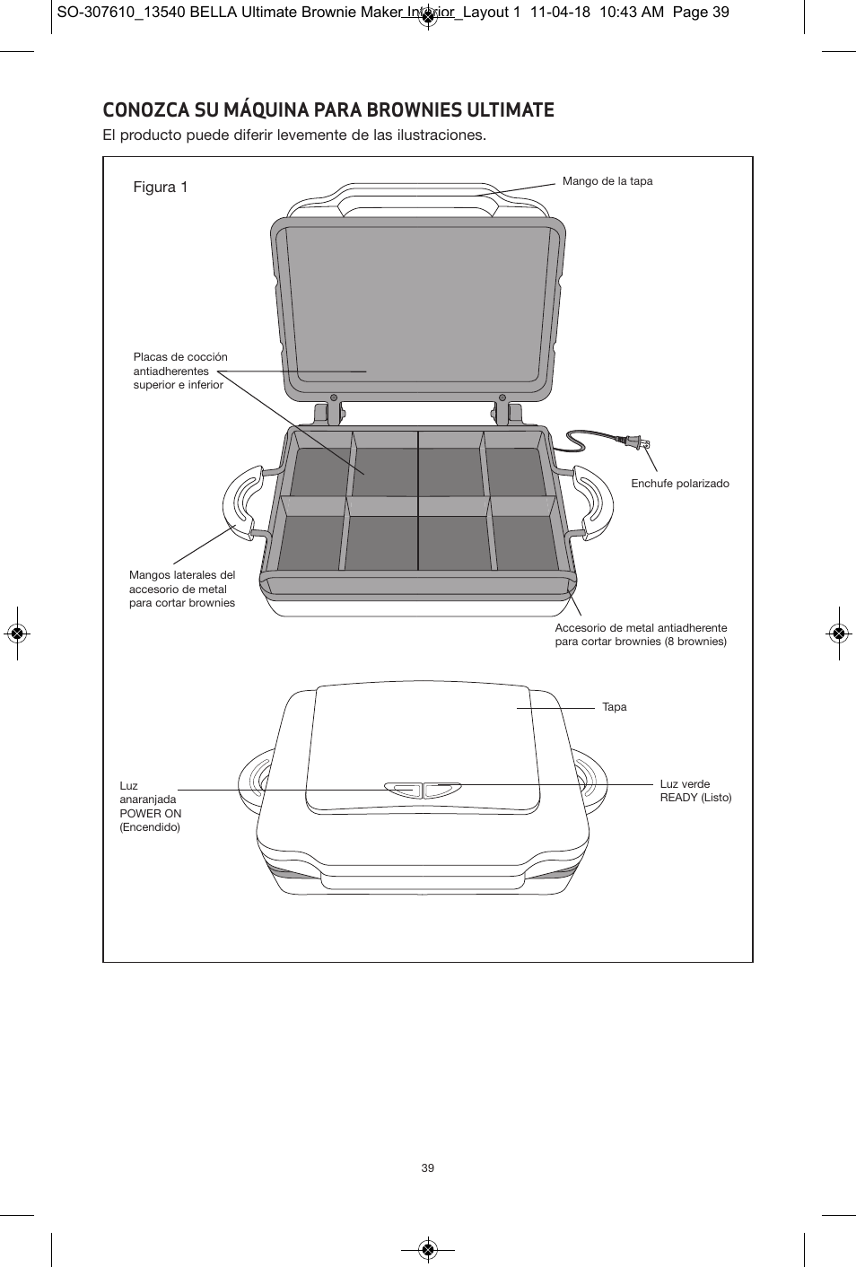 Conozca su máquina para brownies ultimate | BELLA 13540 Ultimate Brownie Maker User Manual | Page 40 / 55