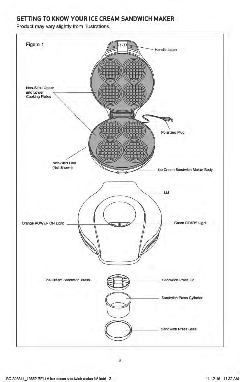 BELLA 13662 Ice Cream Sandwich Maker User Manual | Page 6 / 29