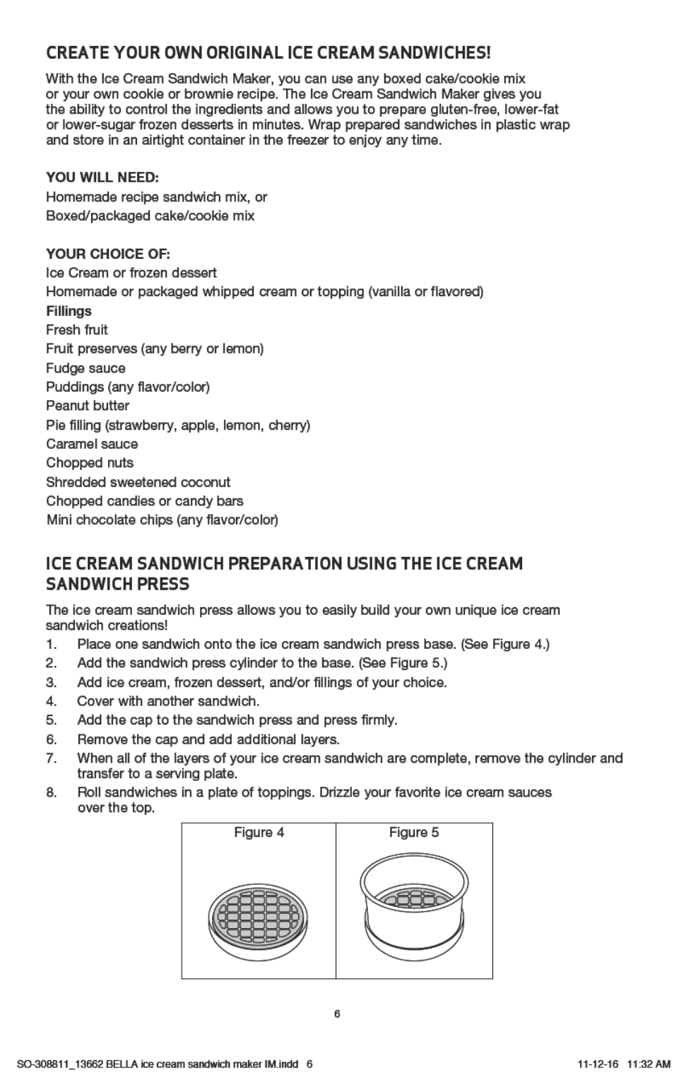 BELLA 13662 Ice Cream Sandwich Maker User Manual | Page 9 / 29