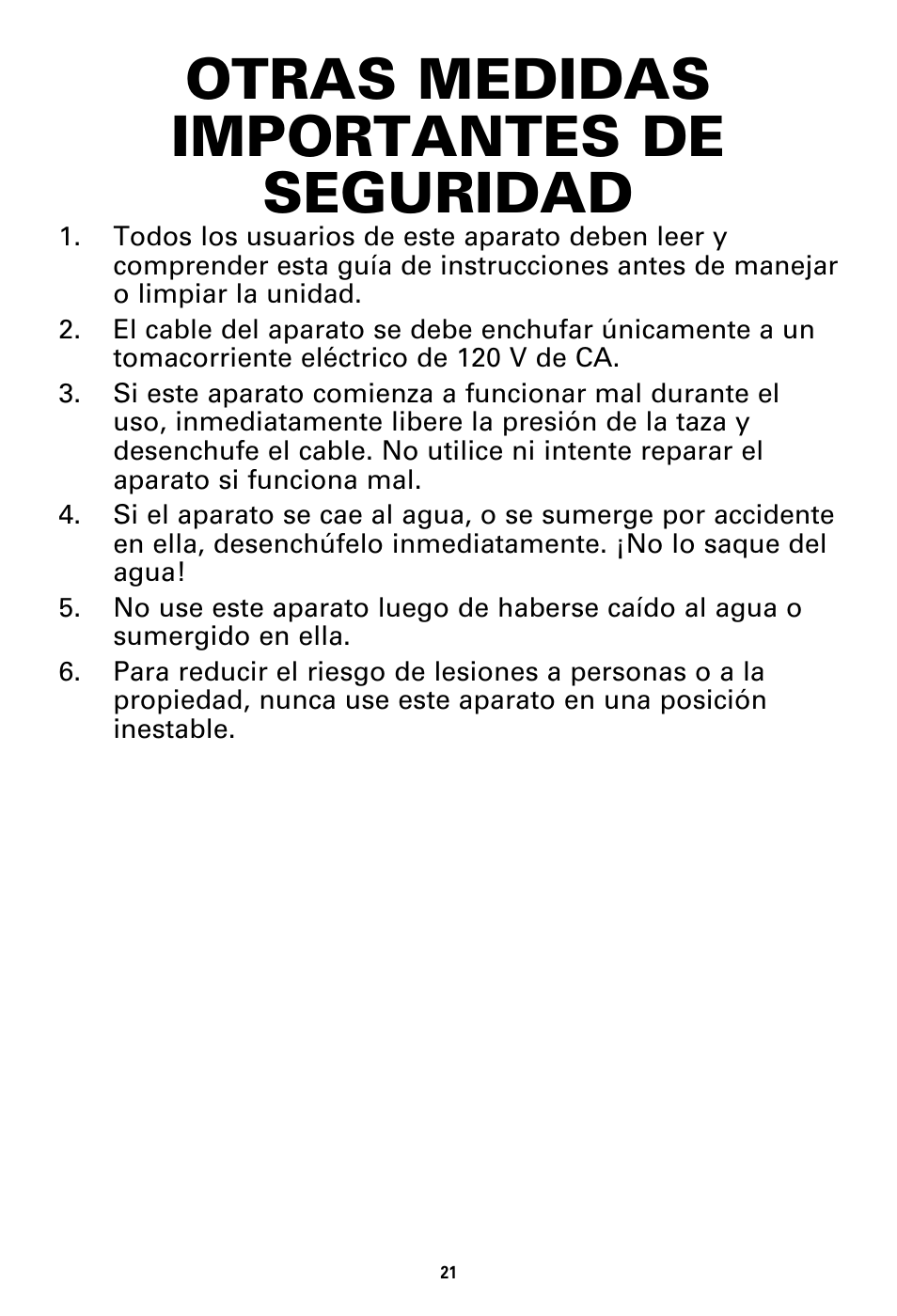 Otras medidas importantes de seguridad | BELLA 13971 Snow Cone Maker User Manual | Page 23 / 30