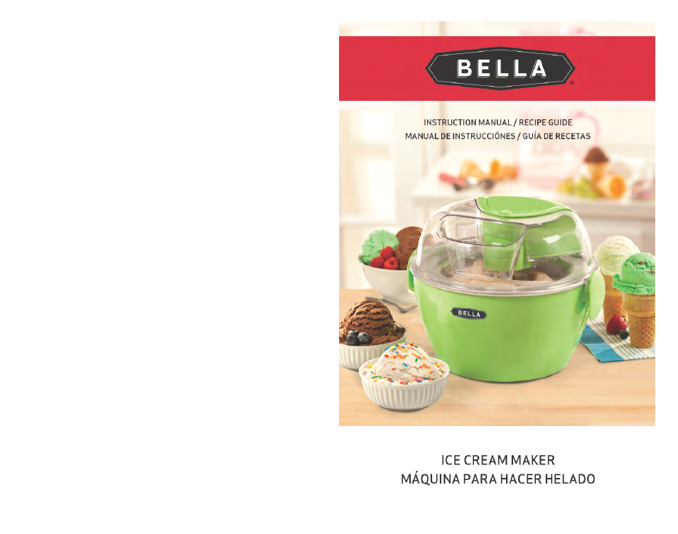 BELLA 13638 1 Liter Ice Cream Maker User Manual | 32 pages