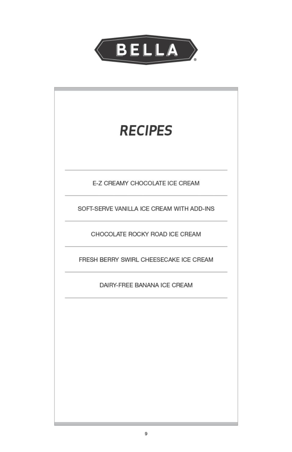BELLA 13638 1 Liter Ice Cream Maker User Manual | Page 11 / 32