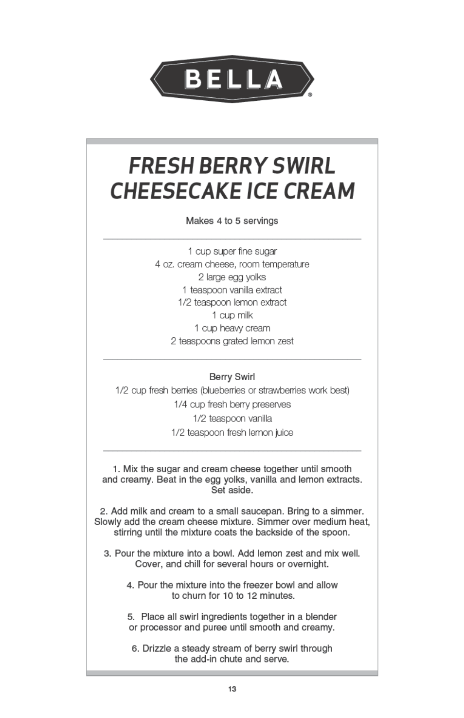 BELLA 13638 1 Liter Ice Cream Maker User Manual | Page 15 / 32
