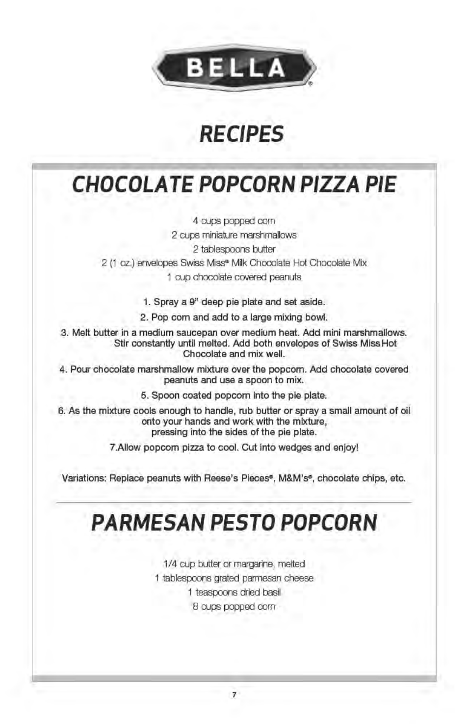 BELLA 13554 Hot Air Popcorn Maker User Manual | Page 8 / 21