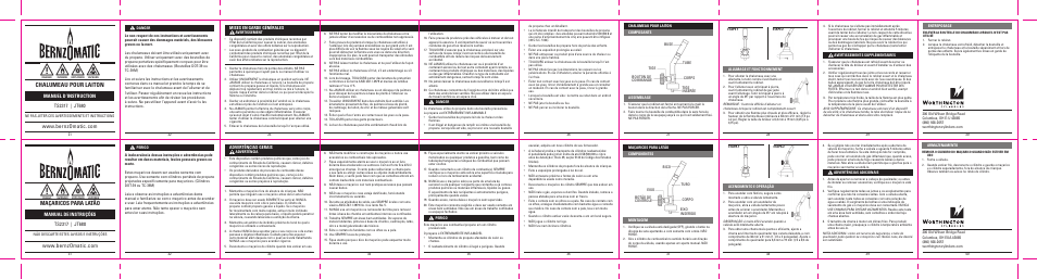 Maçaricos para latão, Chalumeau pour laiton | BernzOmatic JT680 User Manual | Page 2 / 2