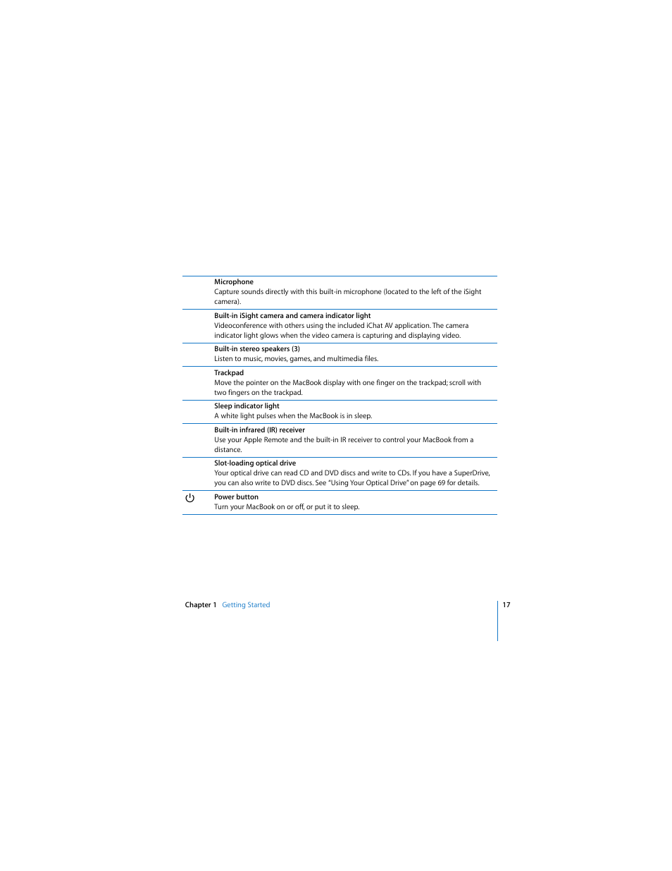 Apple MACBOOK User Manual | Page 17 / 138