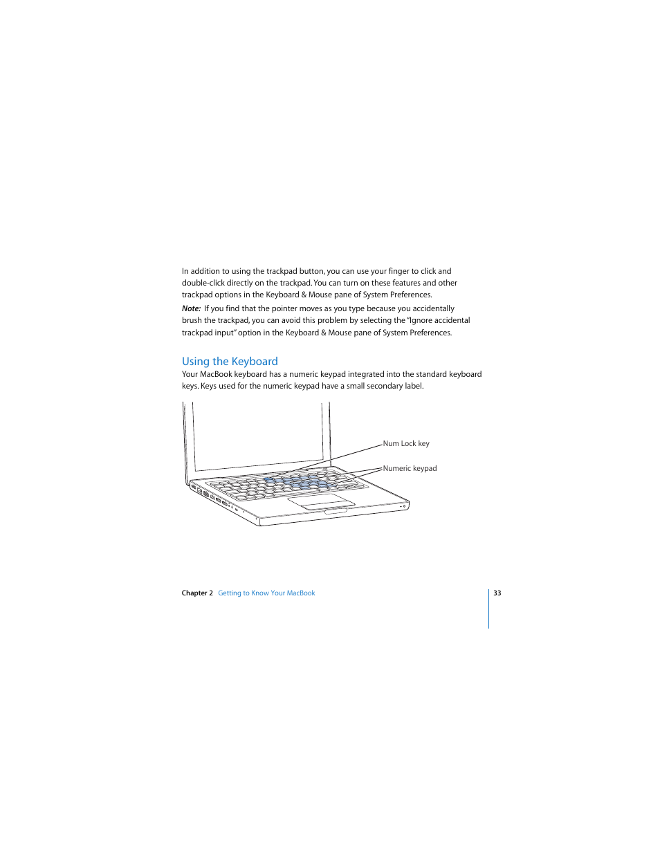 Using the keyboard | Apple MACBOOK User Manual | Page 33 / 138