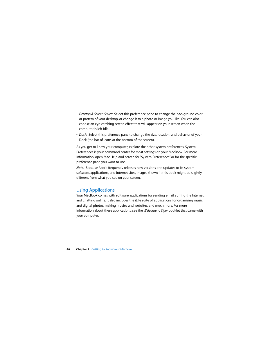 Using applications | Apple MACBOOK User Manual | Page 46 / 138