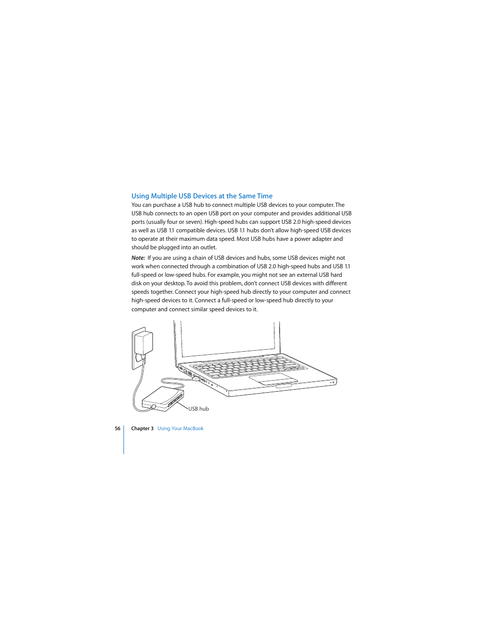 Using multiple usb devices at the same time | Apple MACBOOK User Manual | Page 56 / 138