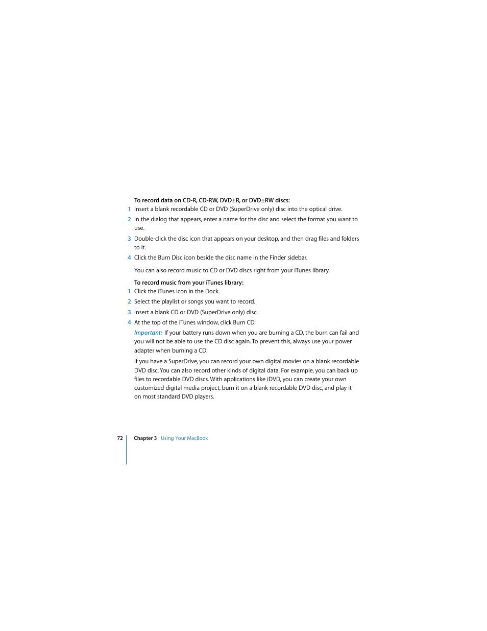 Apple MACBOOK User Manual | Page 72 / 138