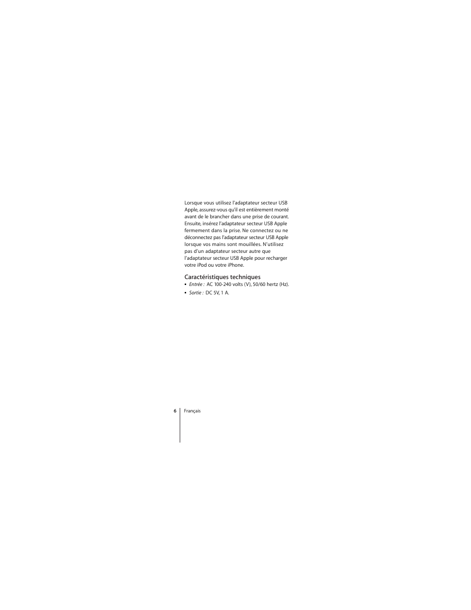 Apple USB Power Adapter User Manual | Page 6 / 16