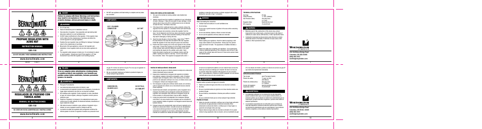 BernzOmatic GRA-100 User Manual | 2 pages